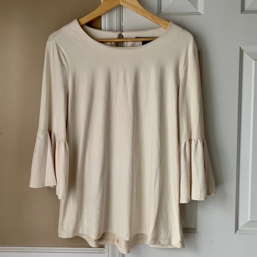 Grace Elements Sueded Top 3/4 Bell Sleeve Medium
